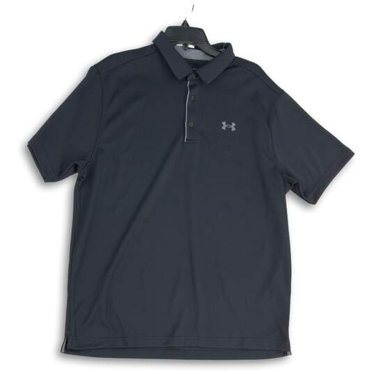 NWT Mens Black Short Sleeve Spread Collar Tech Golf Polo Shirt Size XL image number 1