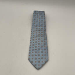 NWT Mens Blue Geometric Silk Adjustable Pointed Designer Neck Tie