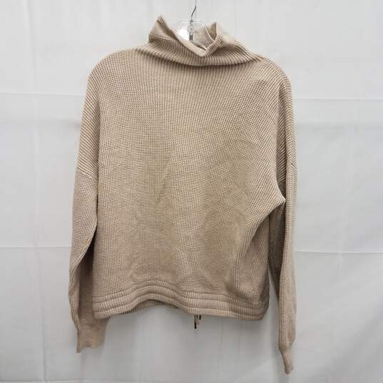 Michael Kors WM'S Turtle Neck Cotton Viscose Ivory Sweater Size L image number 2