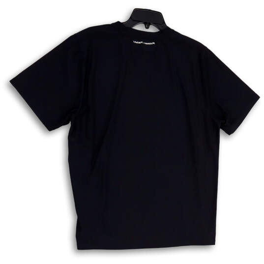 Mens Black Crew Neck Short Sleeve Regular Fit Pullover T-Shirt Size Large image number 2