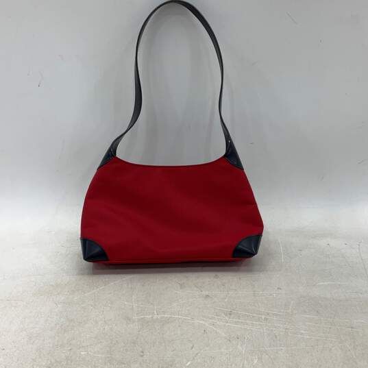Buy the Tommy Hilfiger Womens Navy Red Inner Pocket Zipper Classic Hobo ...