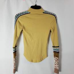 Free People Women Yellow Thermal Sweater sz XS alternative image