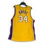Los Angeles Lakers Mens Yellow Purple Shaquille O'Neal # 34 Pullover Jersey XL image number 2