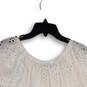 NWT Womens White Eyelet Round Neck Short Sleeve Pullover Blouse Top Size XS image number 4