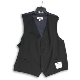 NWT Mens Blue Sleeveless Welt Pocket Single Breasted Suit Vest Size 2X