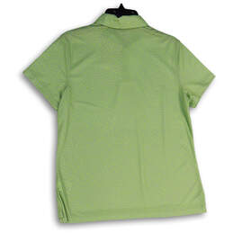 NWT Womens Green Polka Dot Short Sleeve Side Slit Polo Shirt Size L alternative image