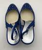St. John Women's Size 7.5 Blue Suede Jeweled Heels With Box image number 6