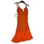NWT Free People Womens Athena Orange Ruched Back Zip Sheath Dress Size 4 image number 1