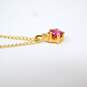 14K Yellow Gold Ruby & Diamond Accent Necklace & Stud Earrings Set 1.9g image number 6