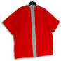 Mens Red Short Sleeve Quarter Zip Kangaroo Pocket Athletic Jacket Size XL image number 4
