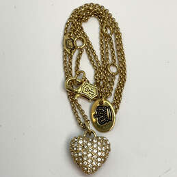 Designer Juicy Couture Gold-Tone Chain Rhinestone Heart Pendant Necklace alternative image