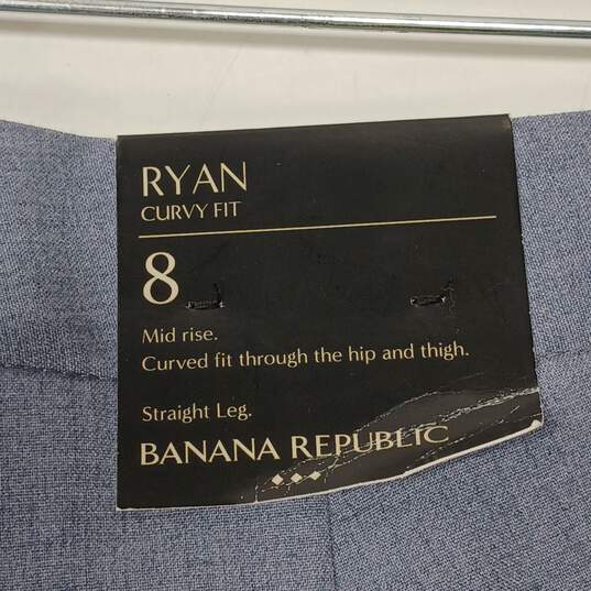 Banana Republic Women's Blue Ryan Curvy Fit Dress Pants Size 8 NWT image number 3