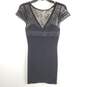 Free People Women Black Ruched Lace Dress M image number 2