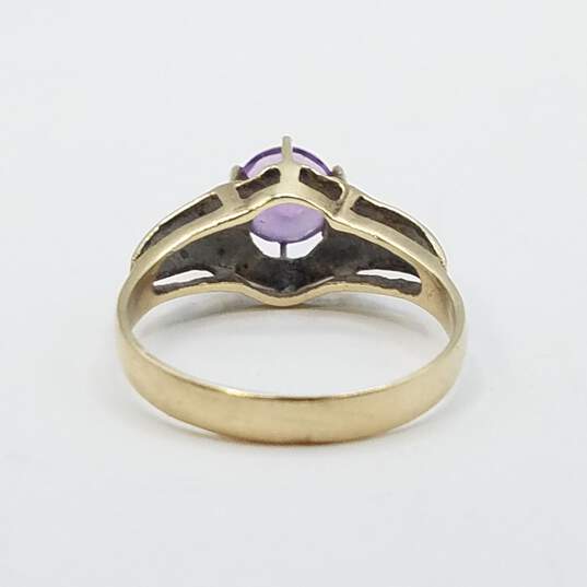 10K Gold Purple Sapphire Sz 7 1/2 Ring 2.6g image number 4