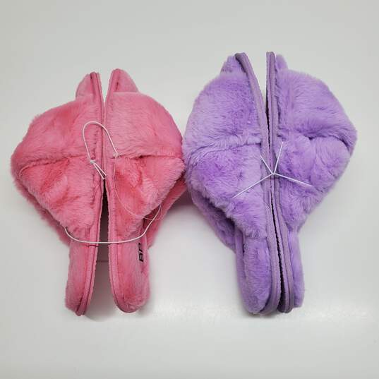 Lot of 2 Pairs BP. Women's Slippers Size Pink M/ Purple L image number 3