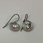 Designer Swarovski Silver-Tone Clear Crystal Cut Stone Dangle Earrings image number 3