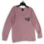 Womens Pink Waffle Knit Henley Neck Long Sleeve Pullover T-Shirt Size 2X image number 1