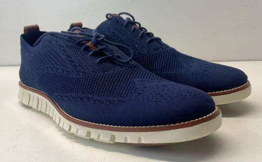 Cole Haan Zerogrand Navy Blue Wingtip Oxford Shoe Men 13 image number 3