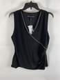 WHBM Black Sequin Sleeveless Blouse XL NWT image number 1