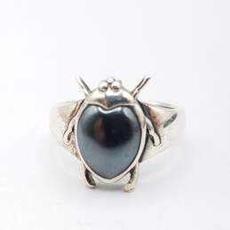 925 Silver Hematite Ring Size 7