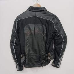 Hein Gericke Women's Black Leather & Nylon Full Zip Motorcycle Jacket Size 8 alternative image