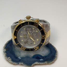 Designer Invicta Pro Diver Two-Tone Round Chronograph Analog Wristwatch