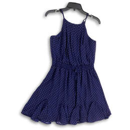 NWT Womens Blue White Polka Dot Spaghetti Strap Mini Dress Size Small alternative image