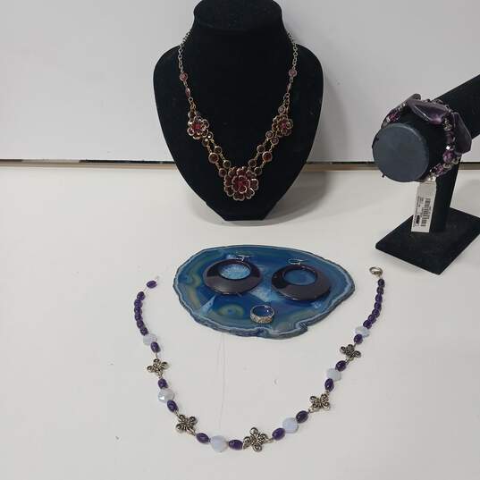 Bundle of Assorted Purple Fashion Jewelry image number 1