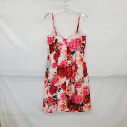 Eliza J. Pink Rose Patterned Sweetheart Pleated Sleeveless Dress WM Size 12 NWT alternative image