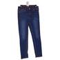 Womens Blue Denim Dark Wash Belt Loops 5 Pocket Skinny Leg Jeans Size S image number 1