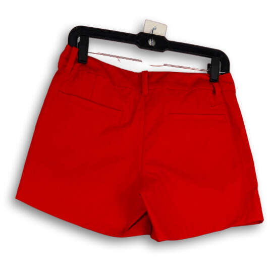 Womens Red Flat Front Pockets Hook & Eye Dri-Fit Golf Chino Short Size 6 image number 2