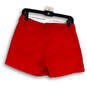 Womens Red Flat Front Pockets Hook & Eye Dri-Fit Golf Chino Short Size 6 image number 2