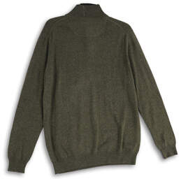 Mens Green Long Sleeve Mock Neck Tight Knit Pullover Sweater Size Medium alternative image