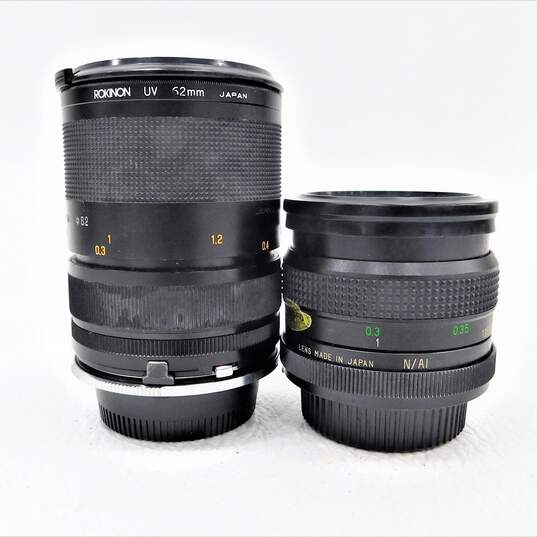 Nikon FE SLR 35mm Film Camera With 2 Lenses & Case image number 5