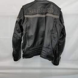 Harley-Davidson Black Leather Motorcycle Jacket Size XL alternative image