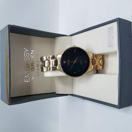 Embassy By Gruen Vintage Diamond With Black Minimalist Dial Watch