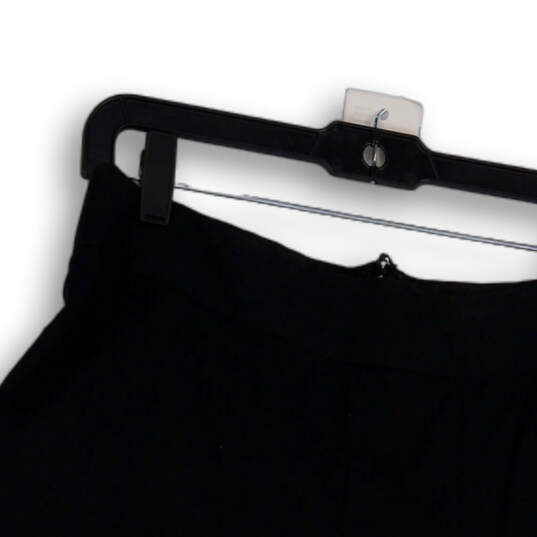 Womens Black Flat Front Back Zip Stretch Short A-Line Skirt Size 4 image number 3