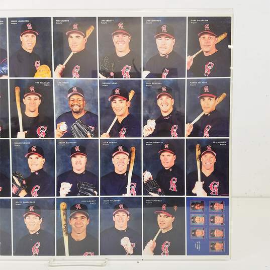 Set of Anaheim Angels Uncut Trading Card Sheets in an Acrylic Frame image number 10