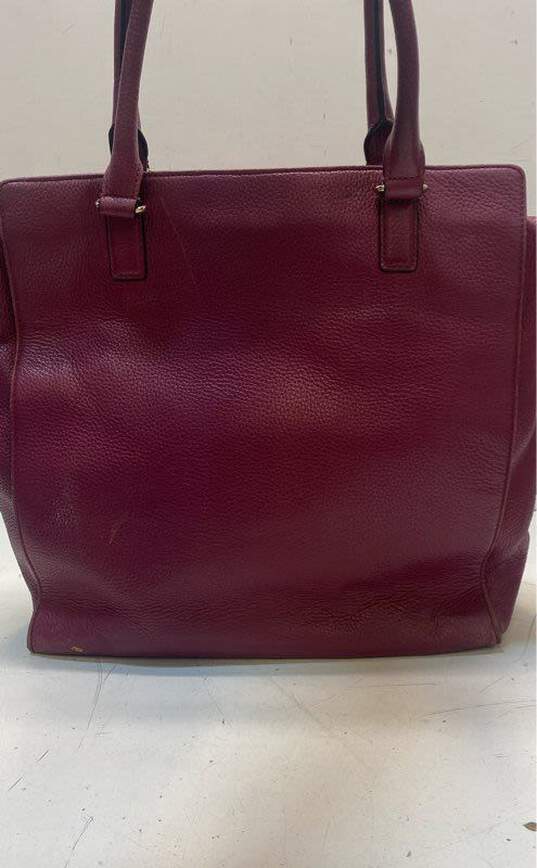 Kate Spade Plum Purple Leather Large Tote Bag image number 2