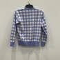 NWT Womens Purple White Plaid V Neck Button Front Cardigan Sweater Size XSP image number 1