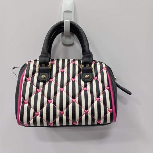 Betsey Johnson Mini Quilted Leather Satchel Bag image number 2