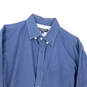 Men's Navy Blue Slim Fit Long Sleeve Collared Button-Up Shirt Size M image number 3