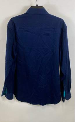 Robert Graham Mens Navy Blue Long Sleeve Button-Up Shirt Size Large alternative image