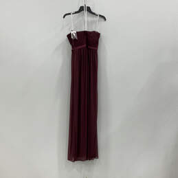 NWT Womens Purple Strapless Pleated Back Zip Long Wedding Maxi Dress Sz 10 alternative image