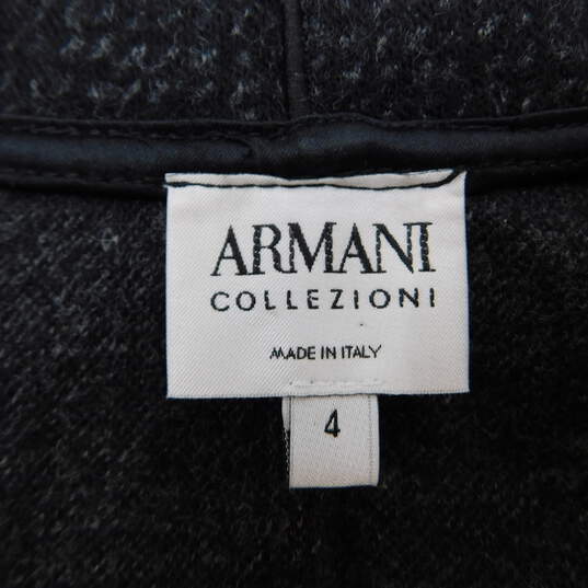 Armani Collezioni Grey Wool Ruffle Trim Peplum Blazer Women's Jacket Size 4 with COA image number 5