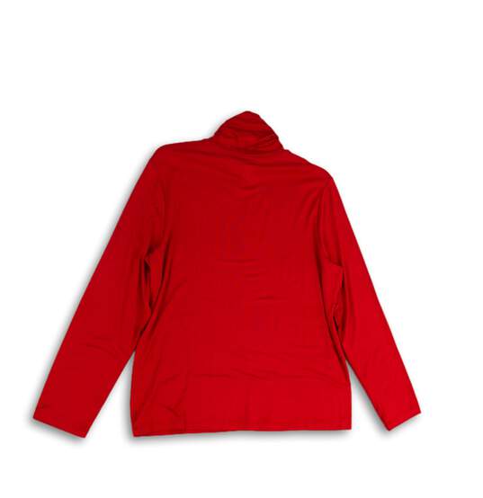NWT Womens Red Long Sleeve Turtleneck Regular Fit Pullover T-Shirt Size 2 image number 2
