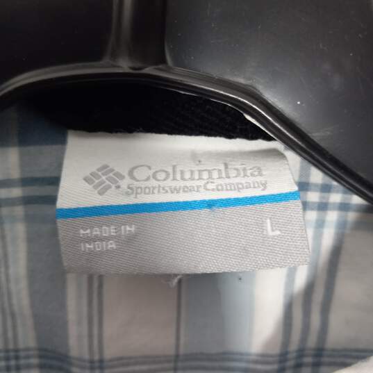 Men's Columbia Short-Sleeve Plaid Button-Up Shirt Sz L image number 3