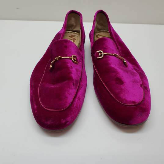 Sam Edelman Flats Raspberry Velvet Shoes Loraine Pink Loafers Sz 9.5W image number 5