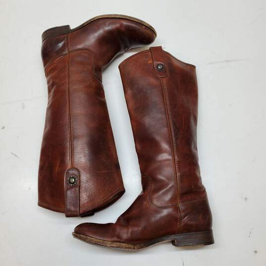 Frye Melissa Button Leather Riding Boots Size 7.5B image number 2