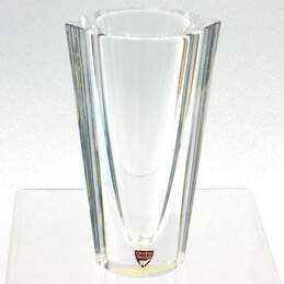 Orrefors Sweden Marin Crystal Glass 6.5" Vase Signed w/ Sticker